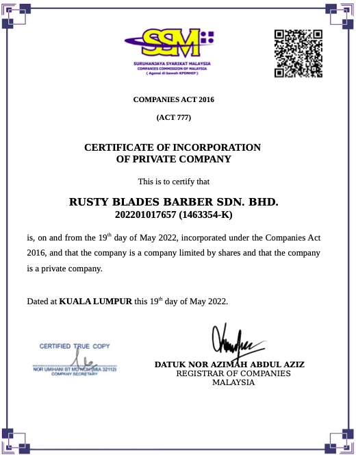 certificate